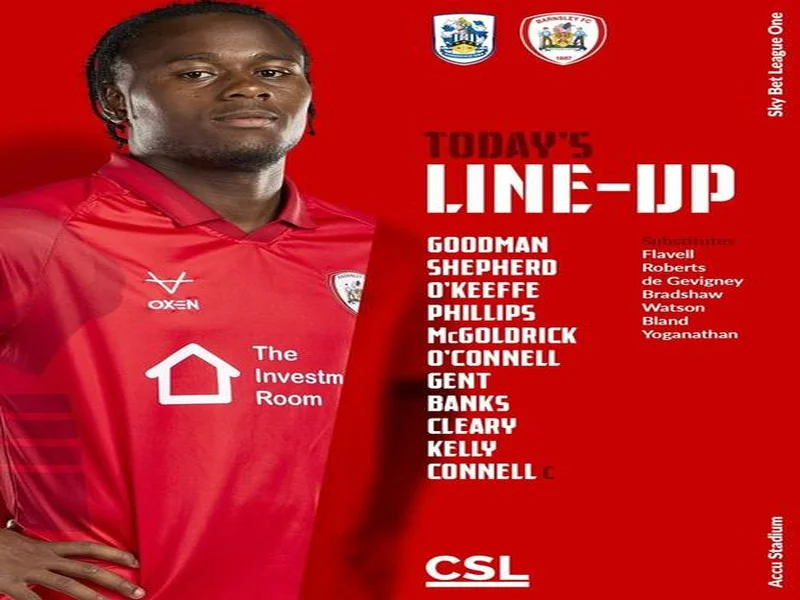 巴恩斯利本轮英甲首发名单公布，徐彬未进入大名单